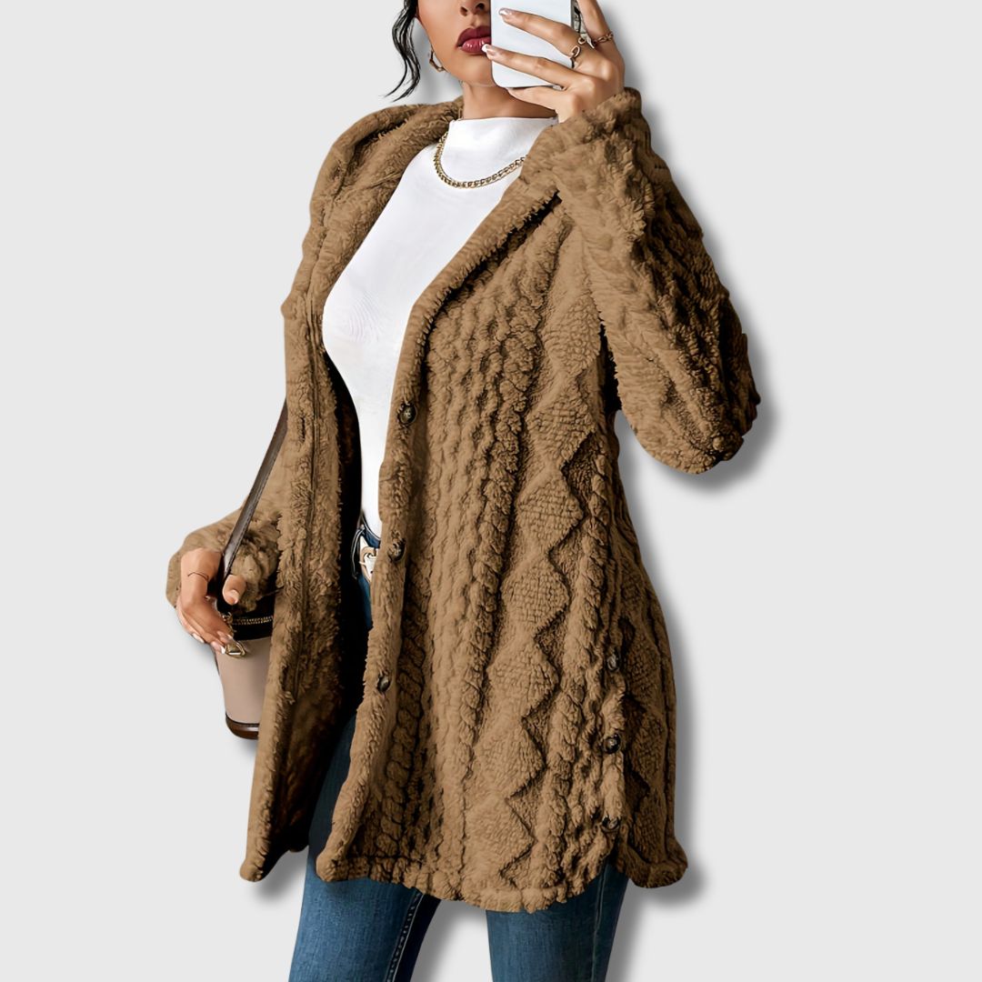 Élodie - Dames Teddy Coat met capuchon, gelimiteerde oplage