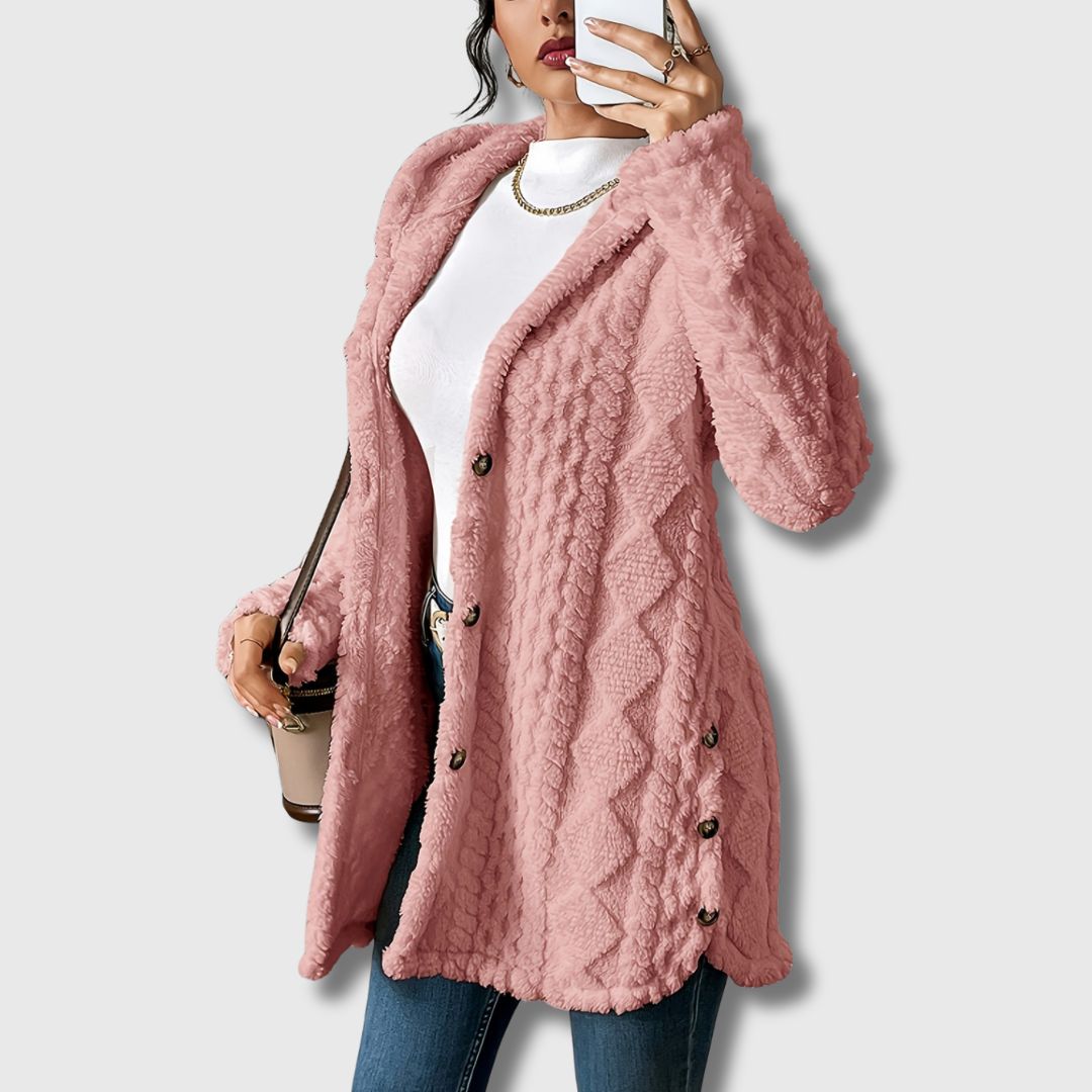 Élodie - Dames Teddy Coat met capuchon, gelimiteerde oplage