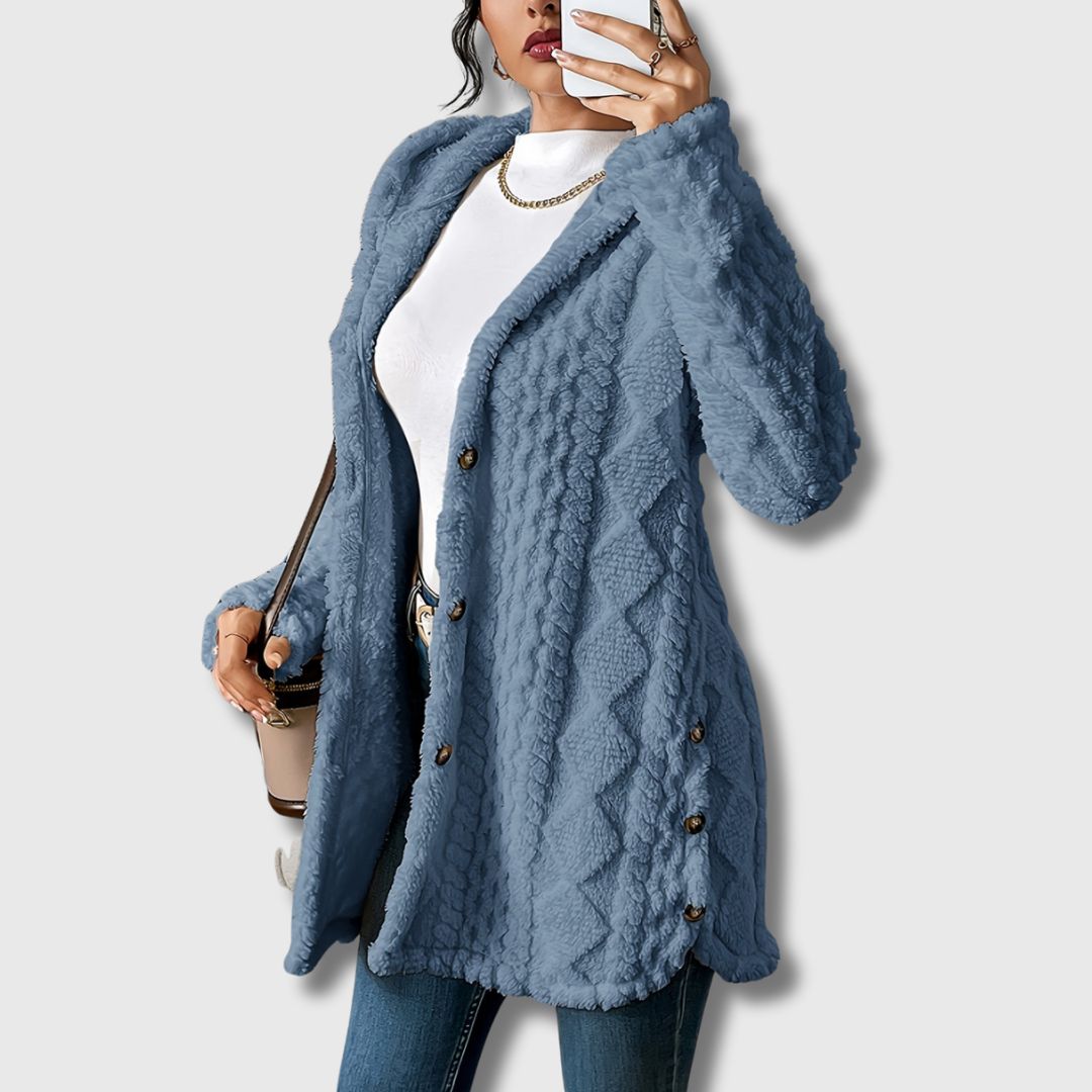 Élodie - Dames Teddy Coat met capuchon, gelimiteerde oplage