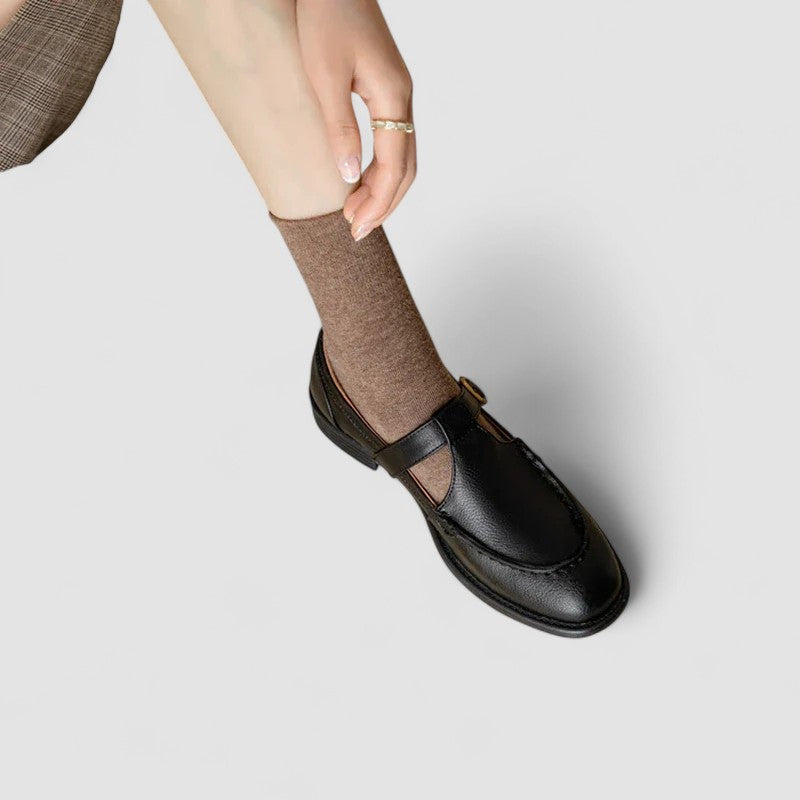 Zhelynne | Orthopedische Mary Jane Schoenen met Vierkante Neus