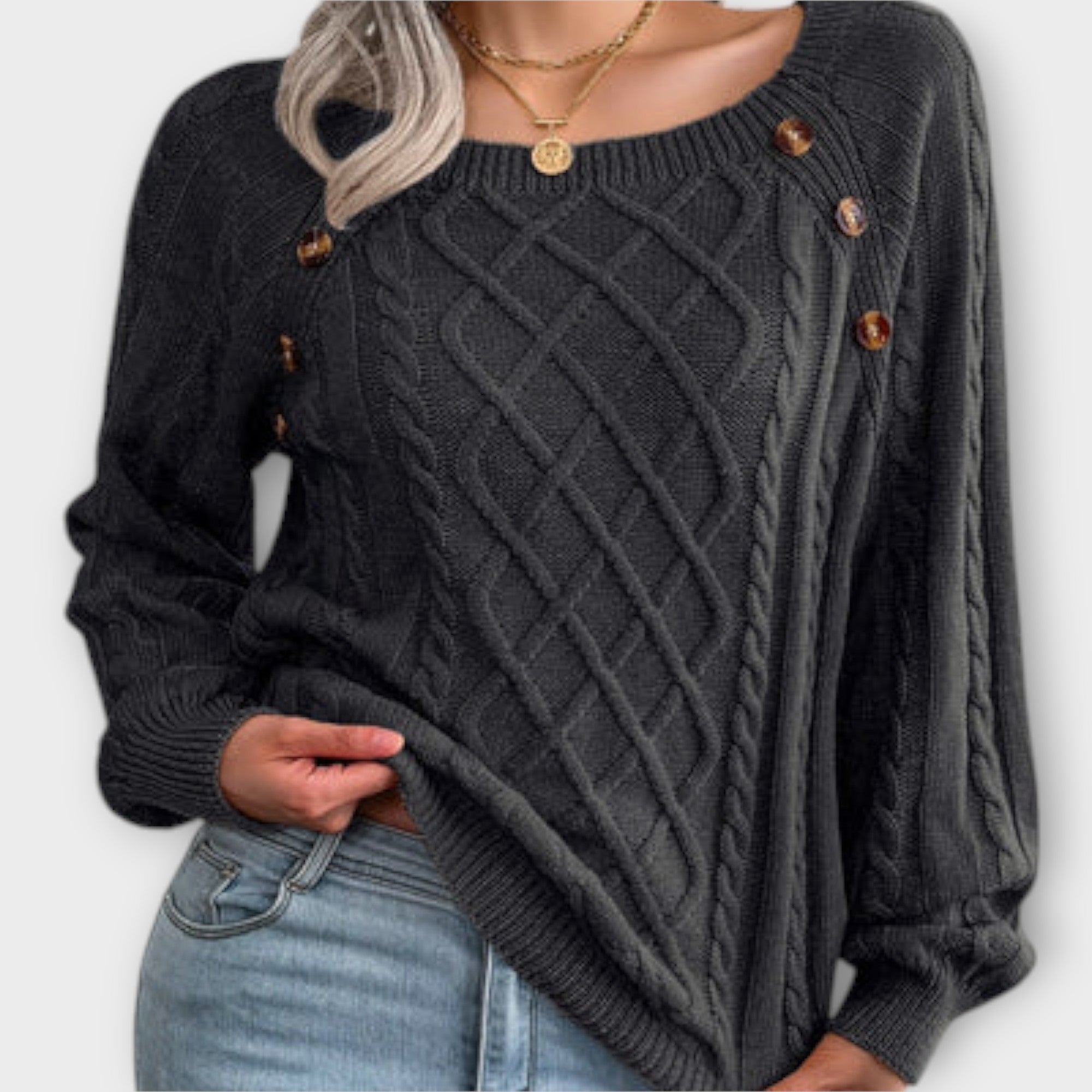 Stil&Co – Gebreide trui met knopen