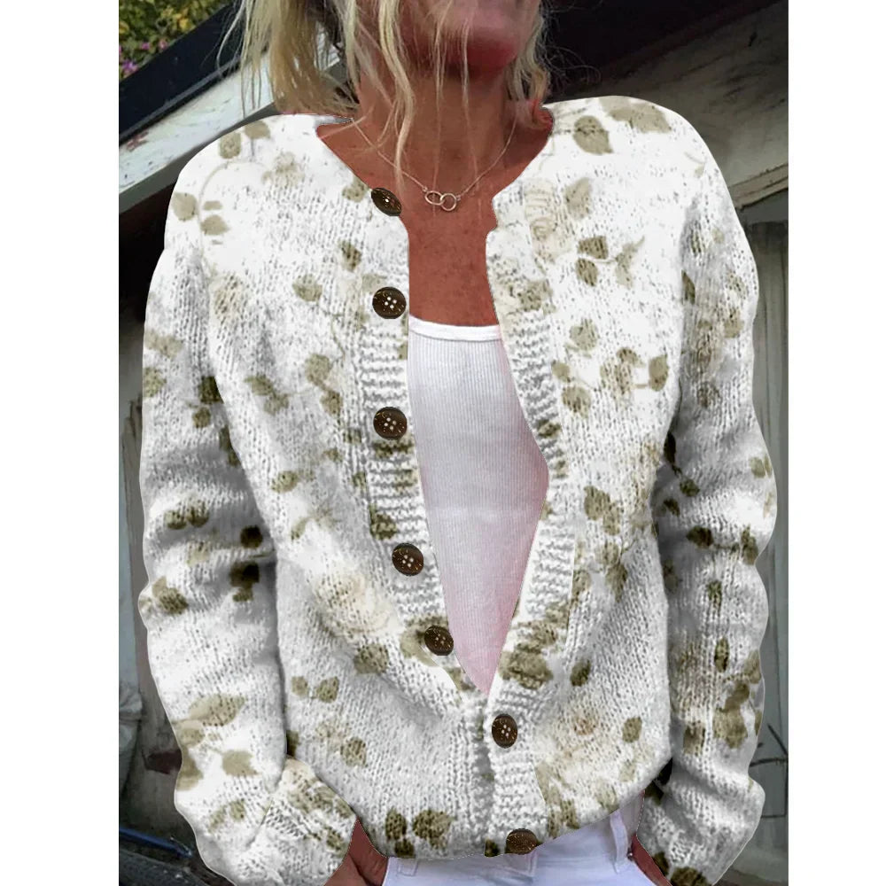 Avondglans | Elegante Cardigan met Print