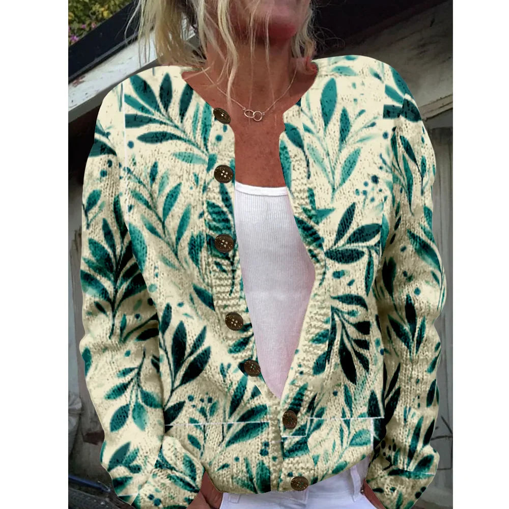 Dauwlicht | Elegante Mouwloze Cardigan met Print