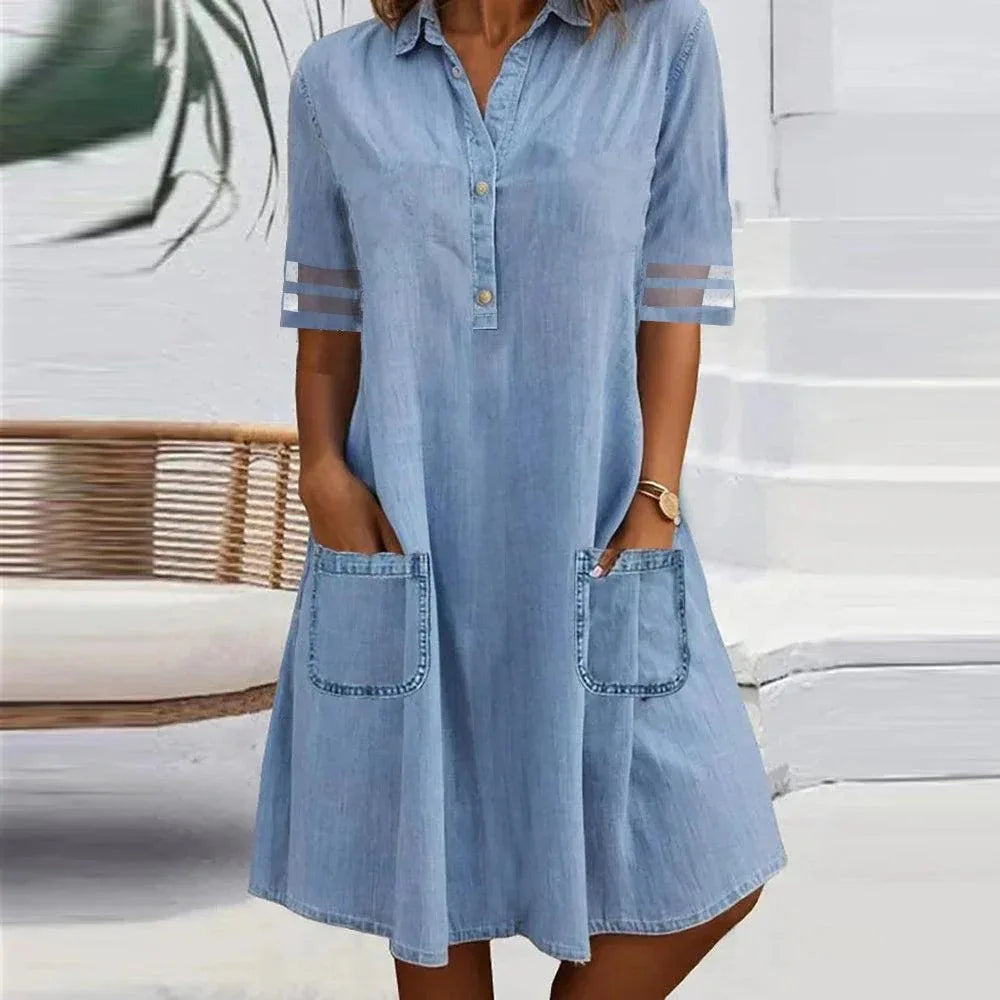 Ylva | Lichte en Luchtige Denimjurk