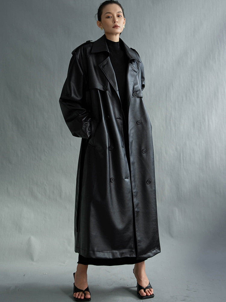 Gabrielle | Leren Trenchcoat