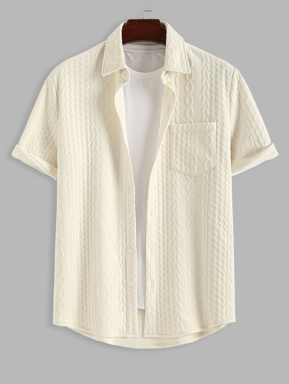Op maat gemaakte textuur jacquard overhemd