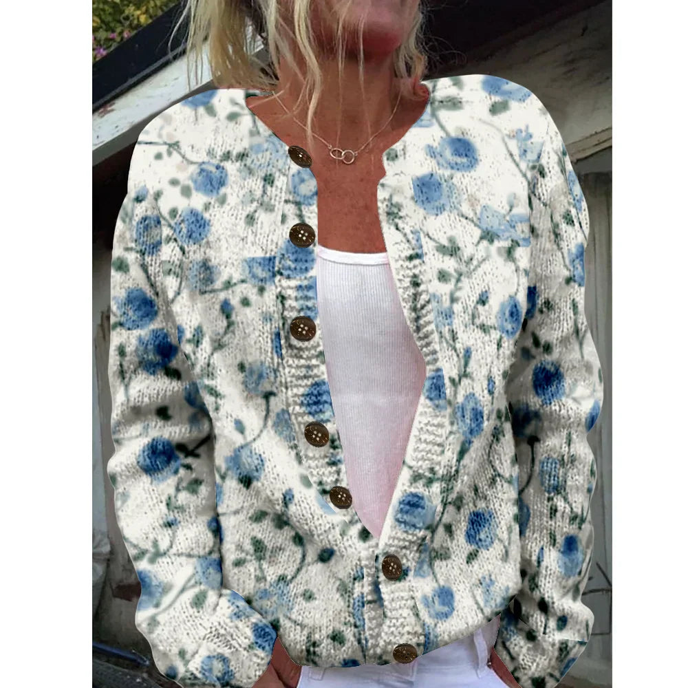 Zonneroos | Elegante Cardigan met Print