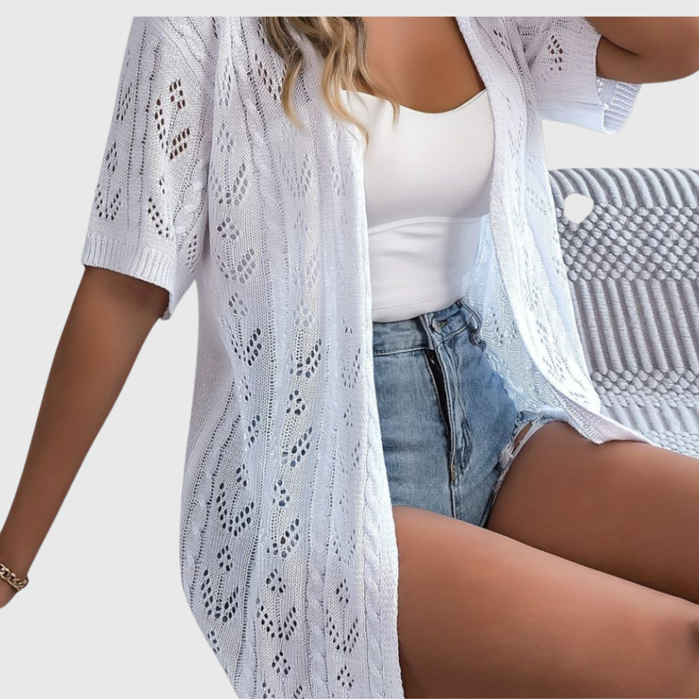 Elegante opengewerkte cardigan voor dames - zomerstijl