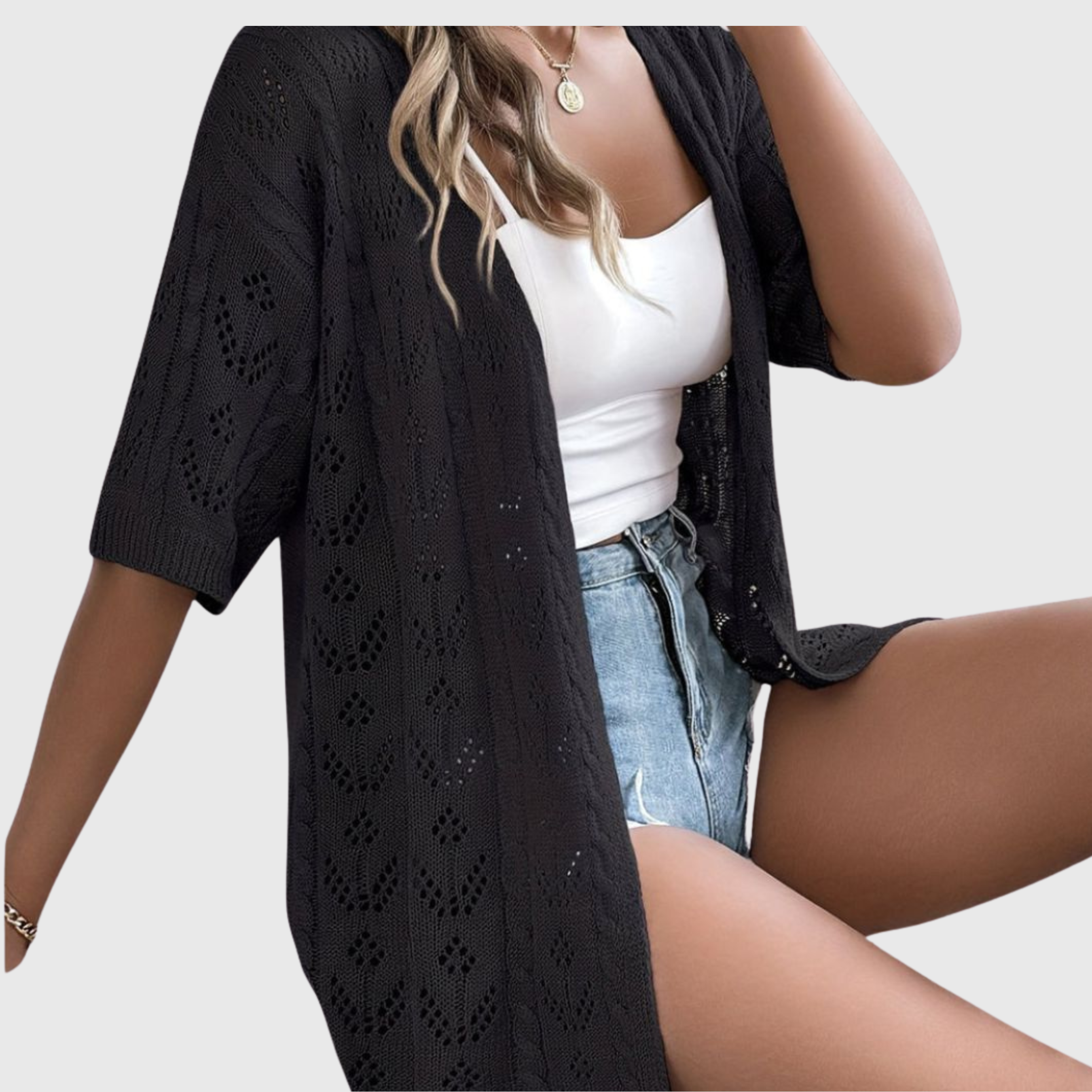 Elegante opengewerkte cardigan voor dames - zomerstijl
