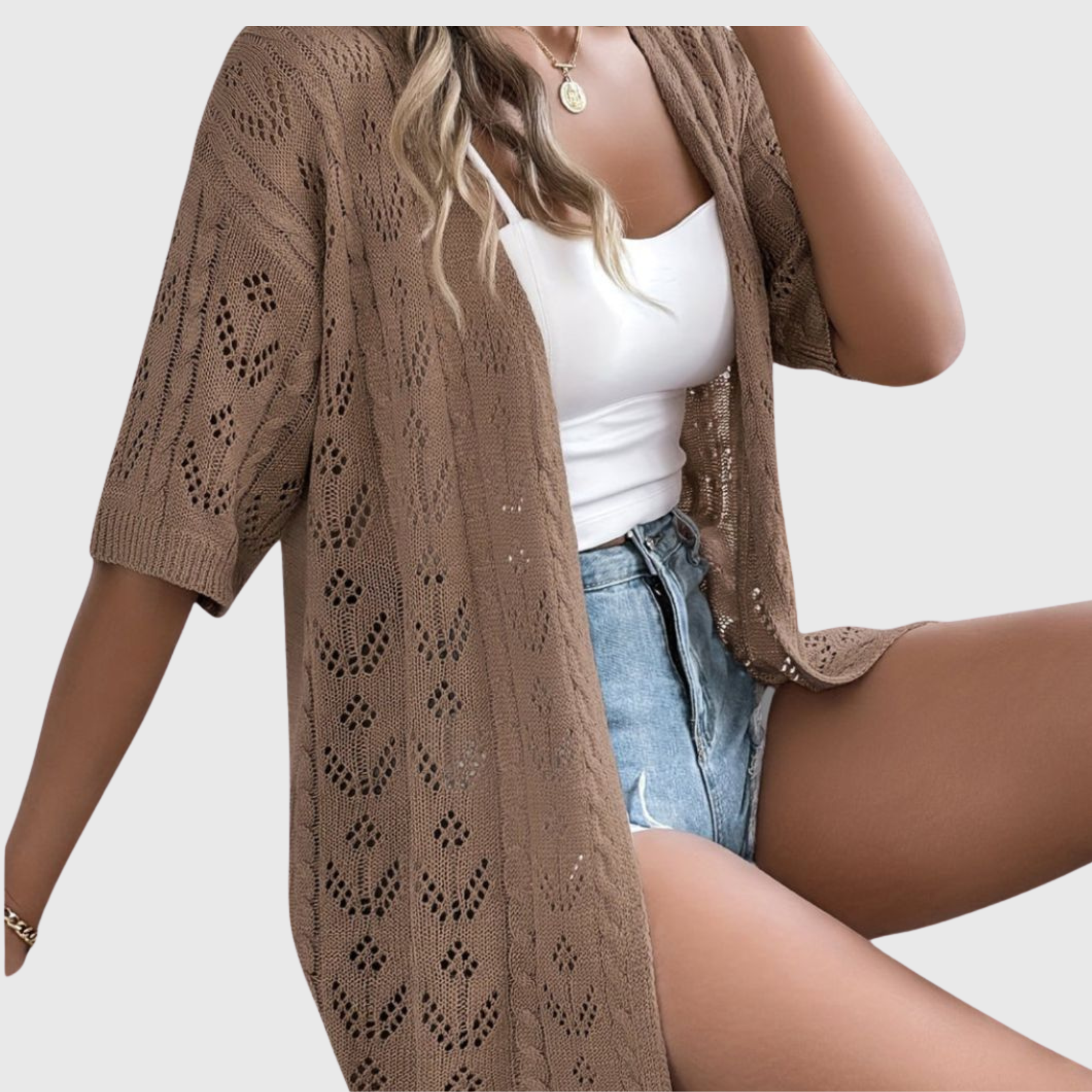 Elegante opengewerkte cardigan voor dames - zomerstijl