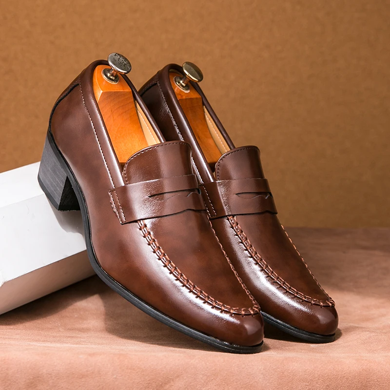Stil&Co | Leren mocassins met brede hak