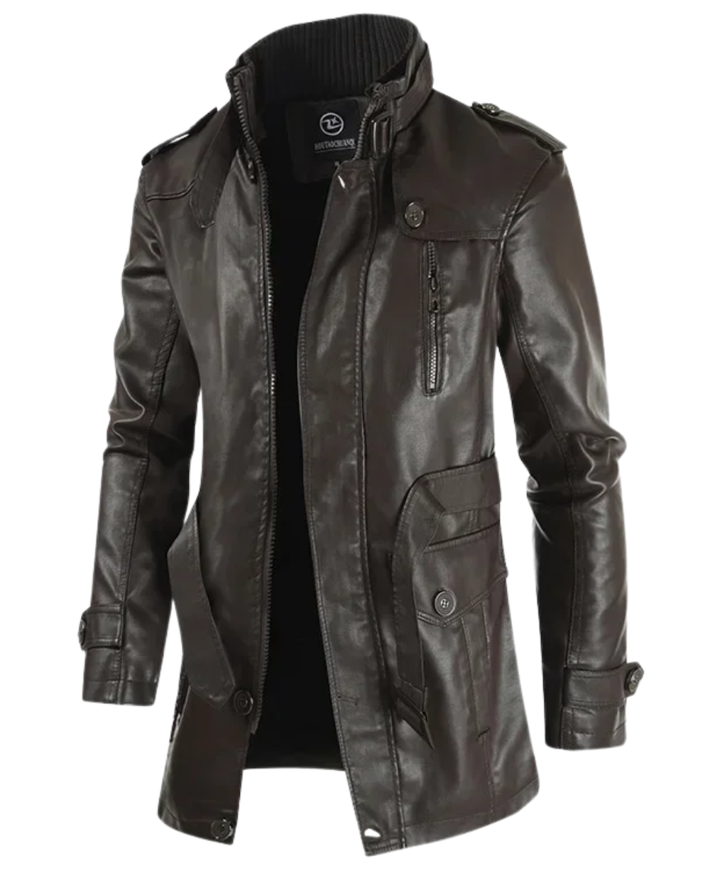Stan | Elegante lange leren bikerjas