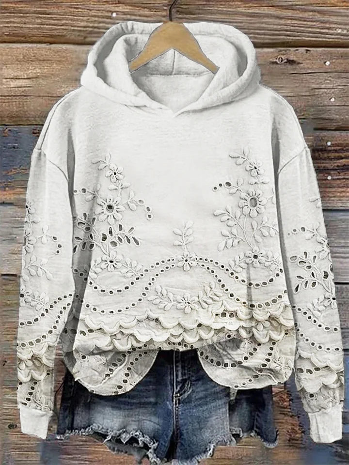 Sacha – Hoodie met Bloemenborduursel