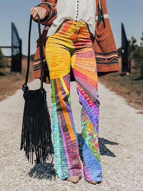 Fayora | Stralende Patches Flare Broek