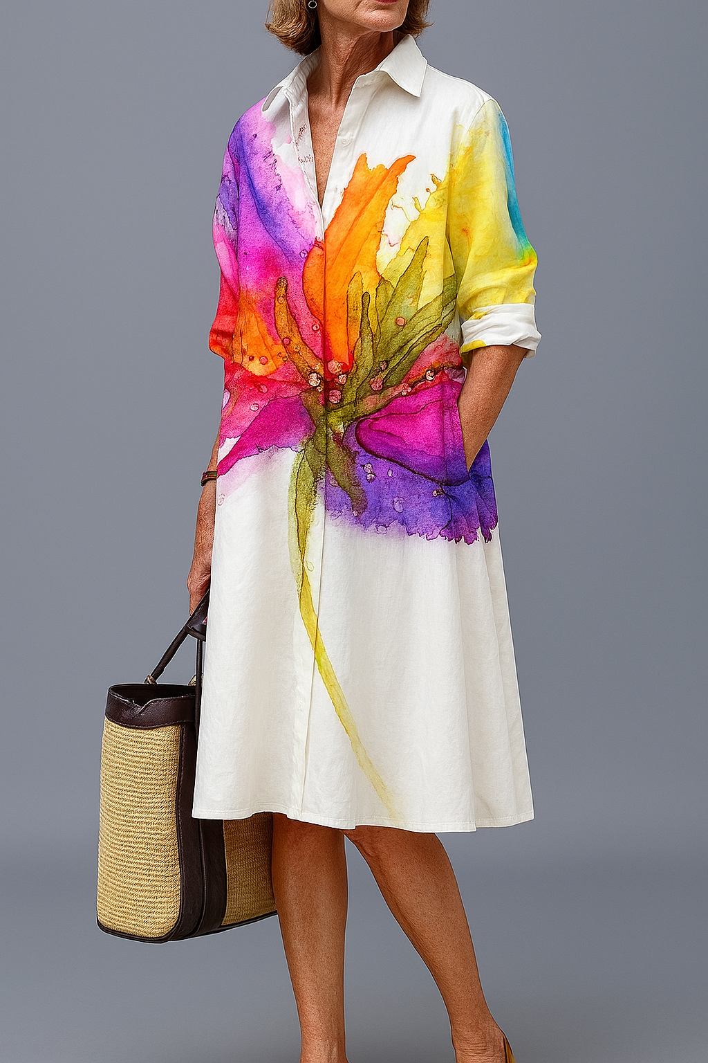 Doris | Luxe Midi Jurk voor Zomers Comfort