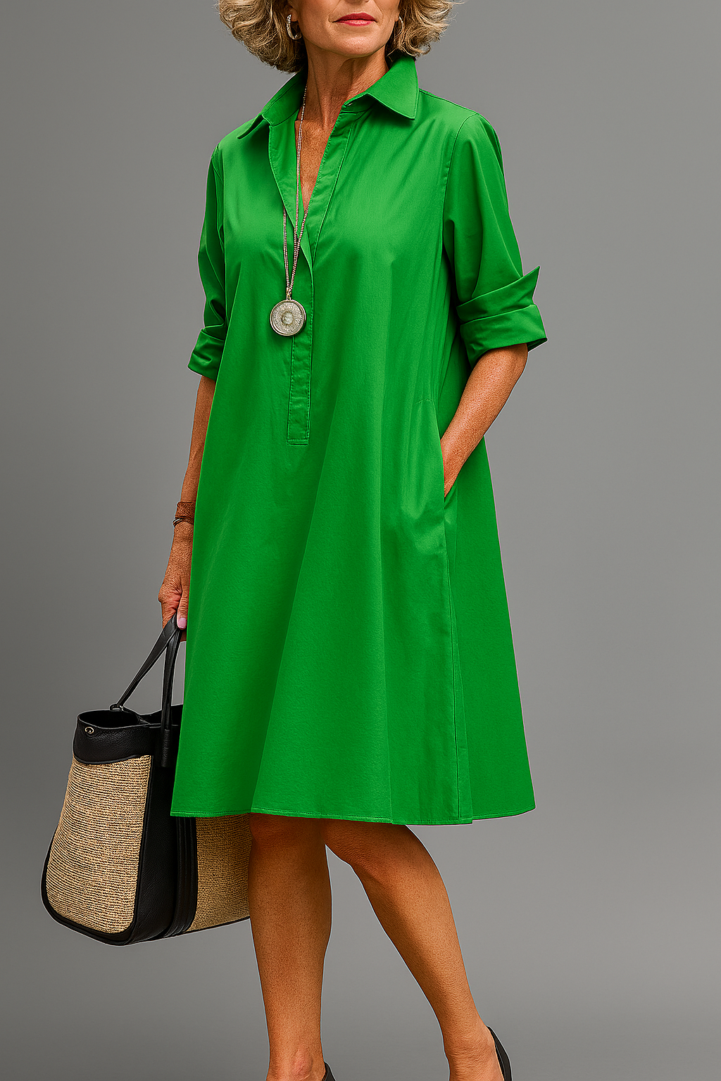 Bernadette | Elegante Midi Jurk met Tijdloze Charme