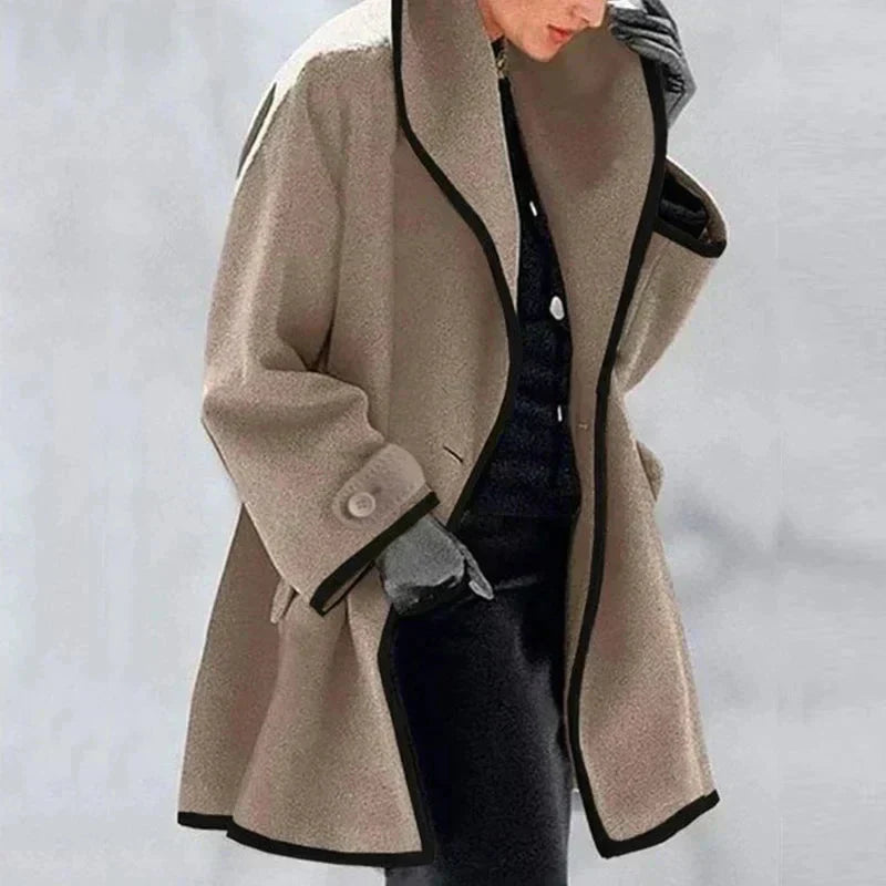 Casey | Wolcoat met Contrasterende Bies