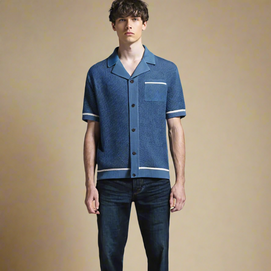GIOVANNI ALESSIO MESH TRUI POLO SHIRT