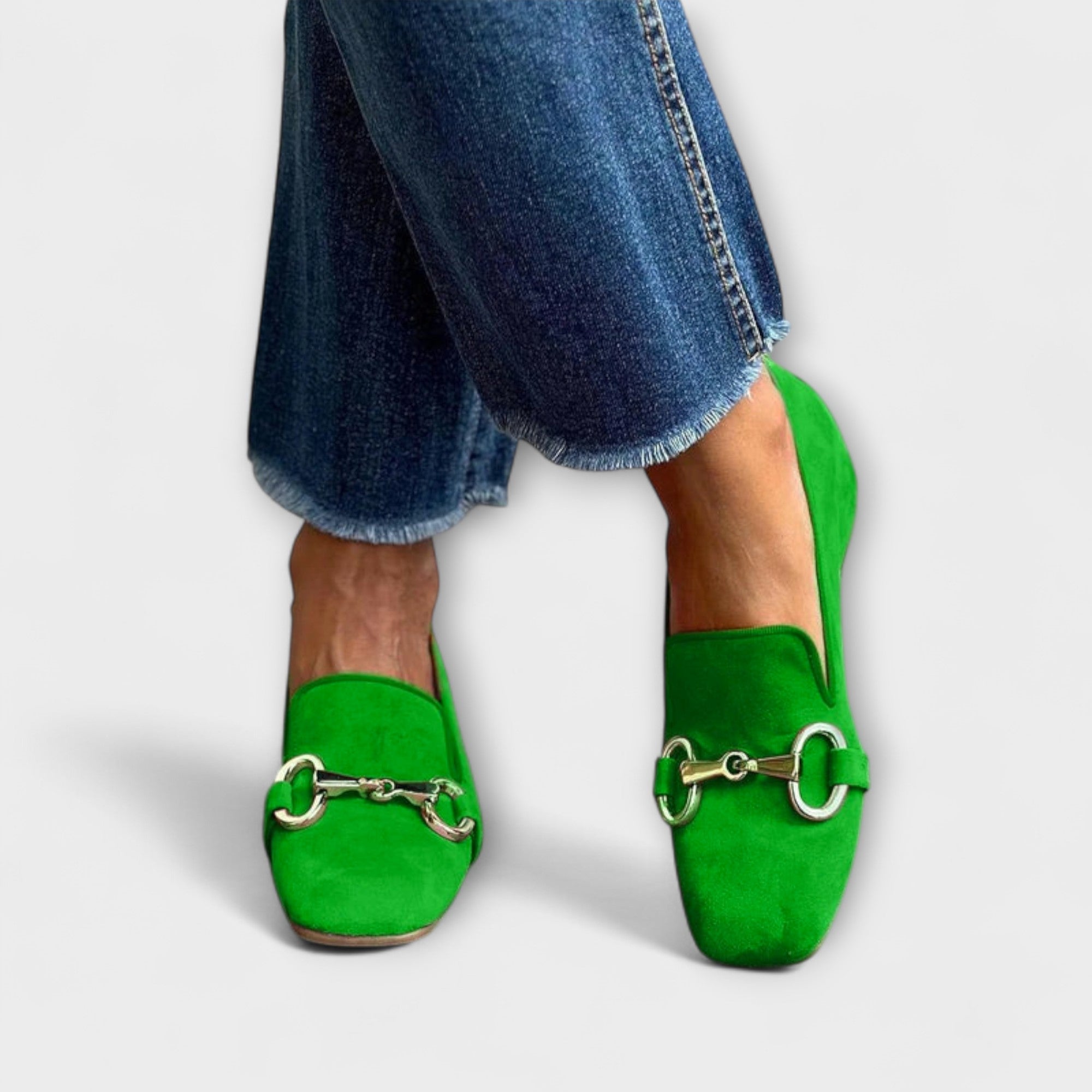 Taliah – Vierkante punt mocassins met gesp