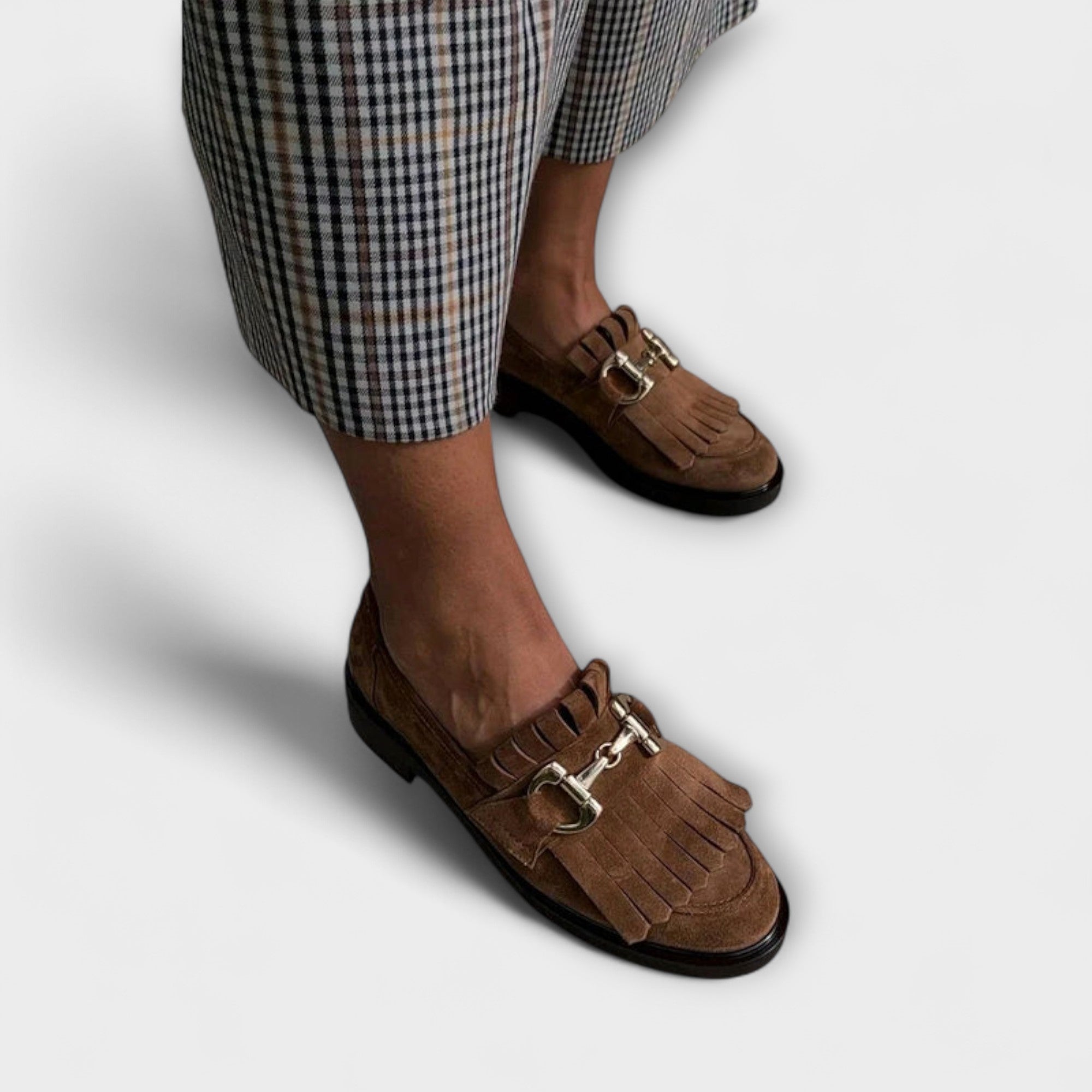Anna – Mocassino Bruin met Afgeronde Neus