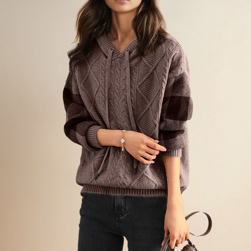 Tamsin - Trui met capuchon en elegant jacquardmotief