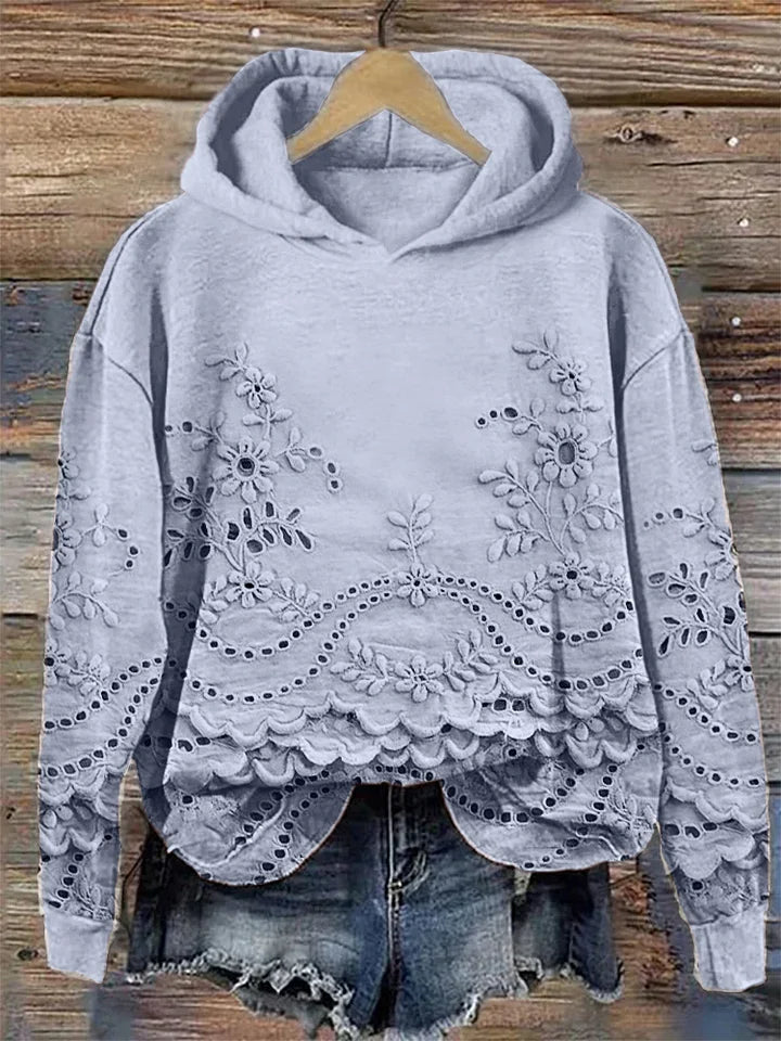 Sacha – Hoodie met Bloemenborduursel