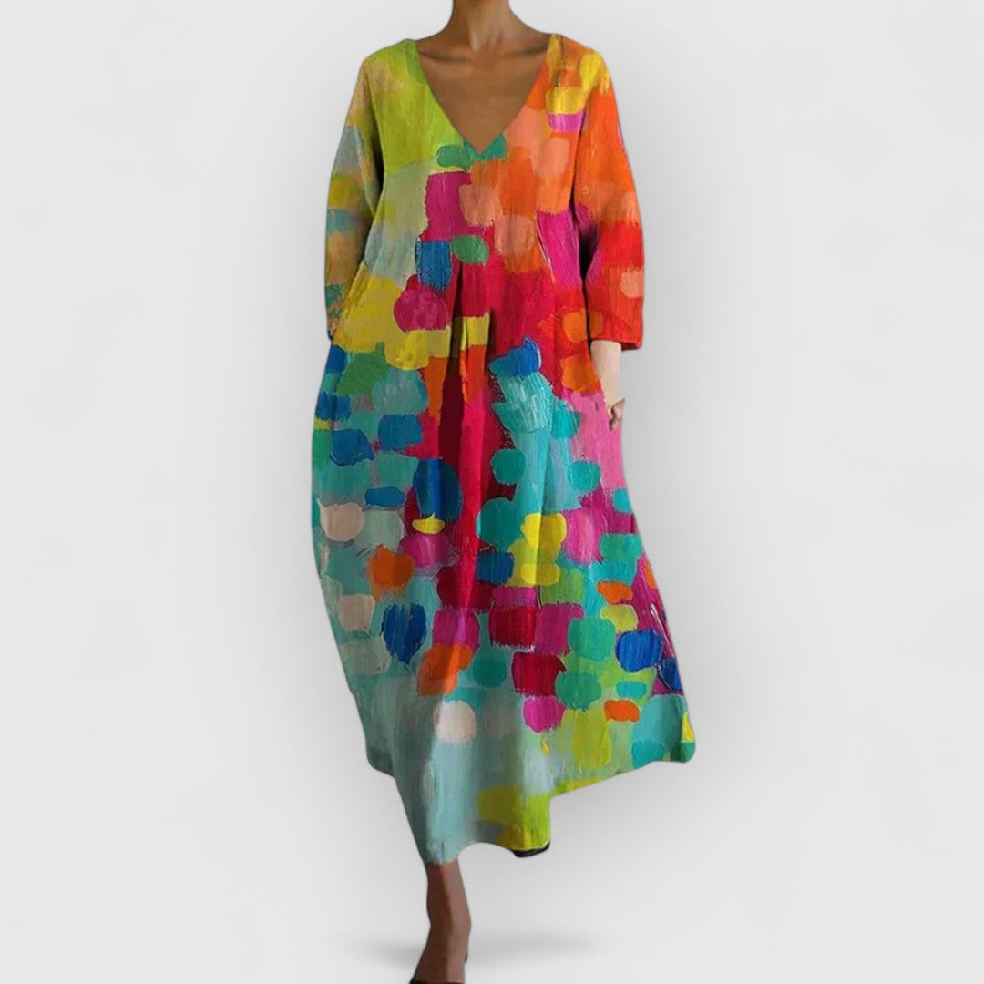 Anastasia™ | Kleurrijke jurk met V-hals