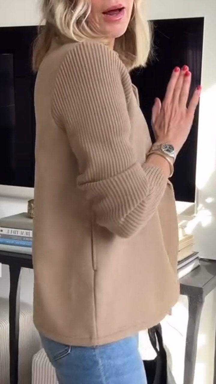 Amelia™ | Stijlvolle blazer met gebreide mouwen