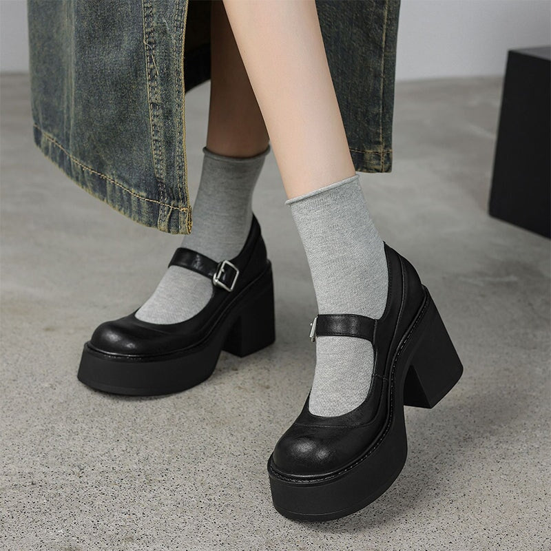Pela leren pumps