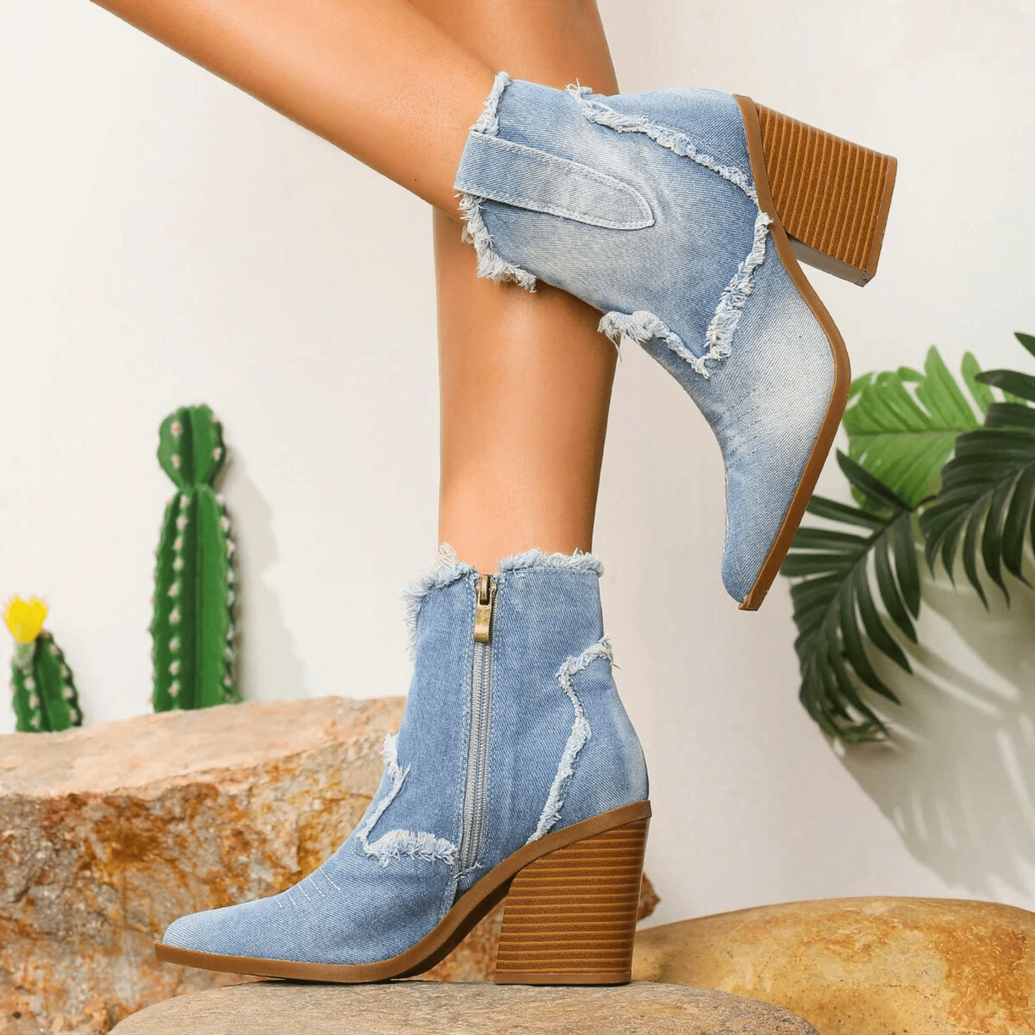 Aurela Denim Enkellaarsjes