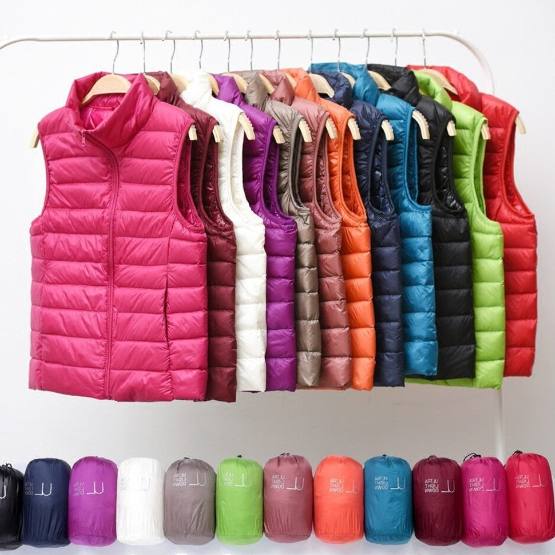 Gonda | Nieuwe Bodywarmer met Witte Donzen Veren