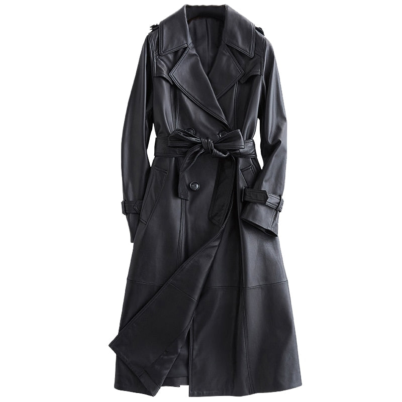 Frederique | Leren Trenchcoat