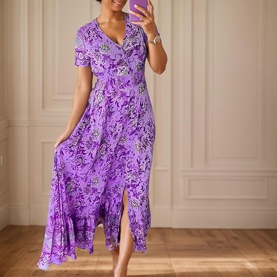 Sofia™ | Jurk met V-hals en bloemenprint