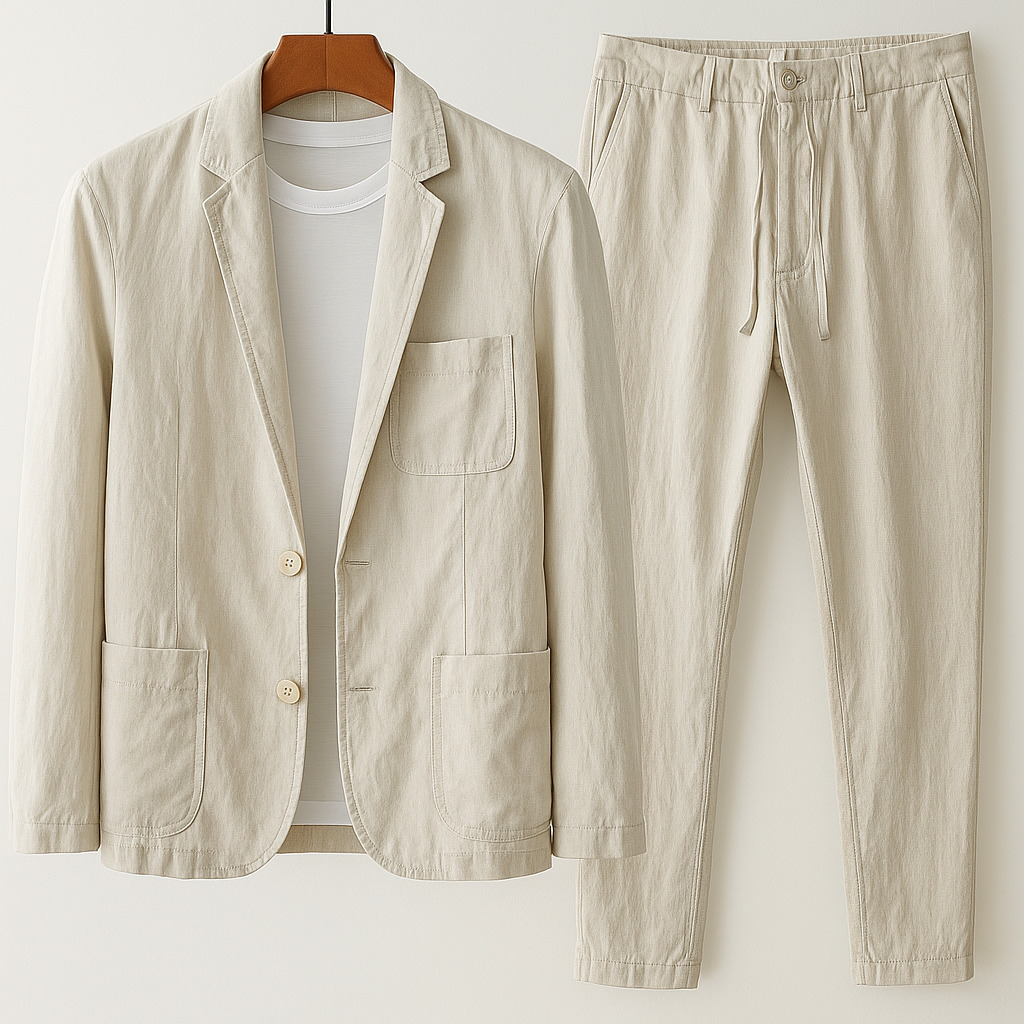 StilandCo – Linnen Herfstset met Jasje en Pantalon