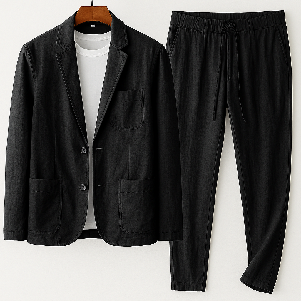 StilandCo – Linnen Herfstset met Jasje en Pantalon