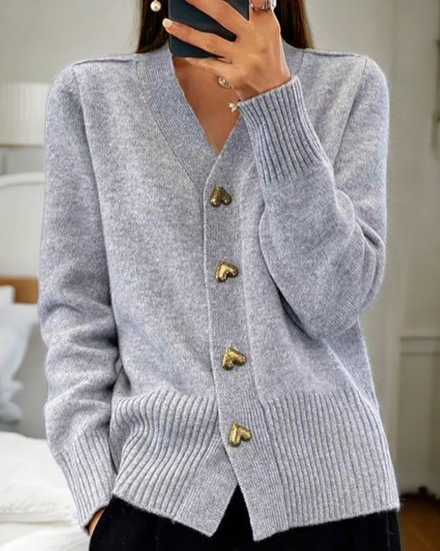 Maud | Elegante Cardigan met Hartvormige Knopen
