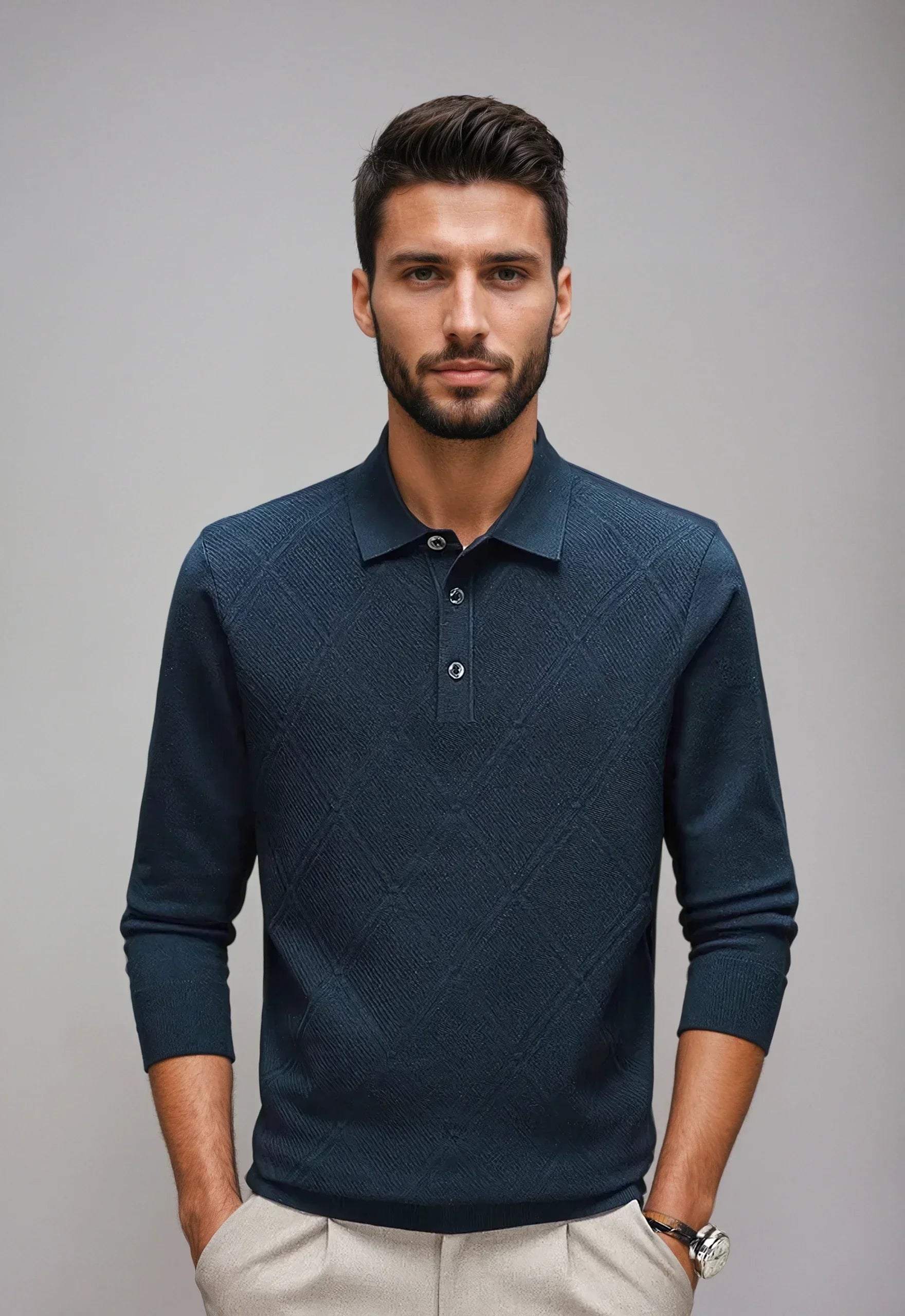 Stil&Co | Gebreide polo met ruitpatroon